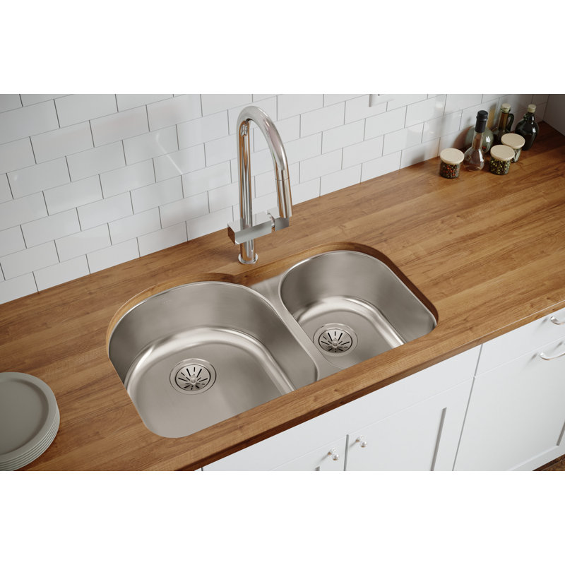 Évier de cuisine à double cuve encastrable l 31 po x l 20 po Lustertone