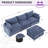 3 Piece Modern Chenille Upholstered Sectional With Storage Ottoman-638228314