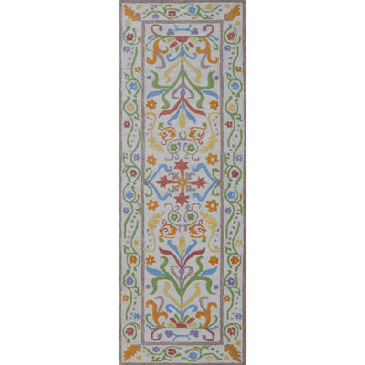 Artemesia Hand Tufted Wool Loop Pile Indoor Rug Traditional Bordered Multicolor