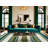 Washable Moss White Striped Area Rug-121873034