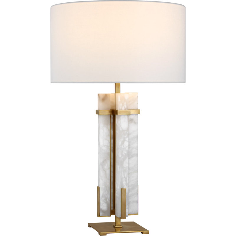 Ian K. Fowler Malik Large Table Lamp, Antique Brass/Alabaster