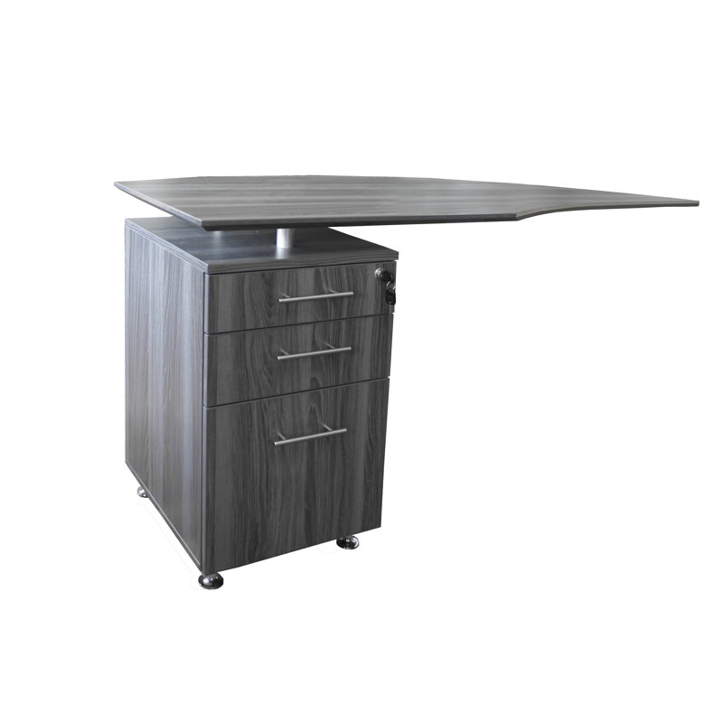 Medina Series 29.5" H x 63" W Left Desk Return, Gray Steel