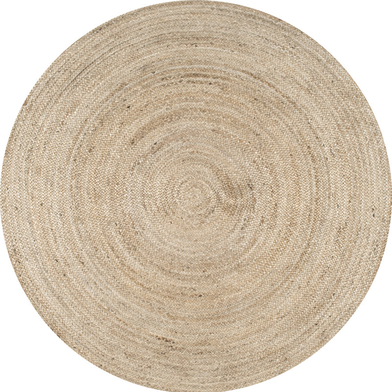 Bendooragh Hand-Braided Jute Natural Area Rug, Round 8'