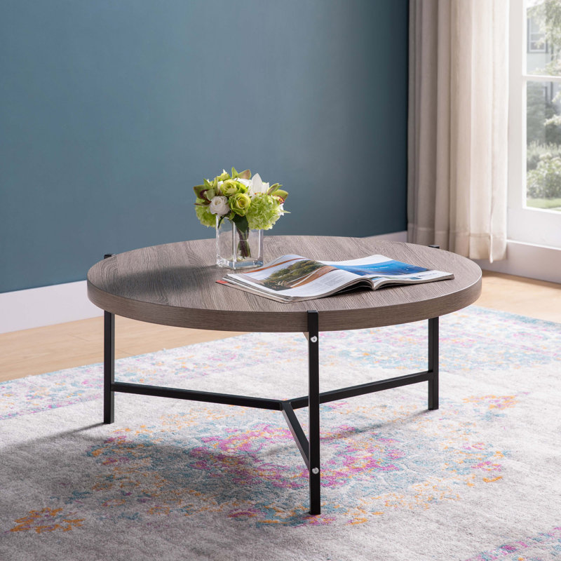 Table basse Karelle, Bois brun foncé, Noir