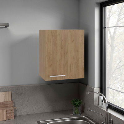 Armoire murale Manchester de 20 pouces avec une porte et deux tablettes intérieures, solution de rangement montée peu encombrante pour la salle de bain, la cuisine, la buanderie ou le garage.