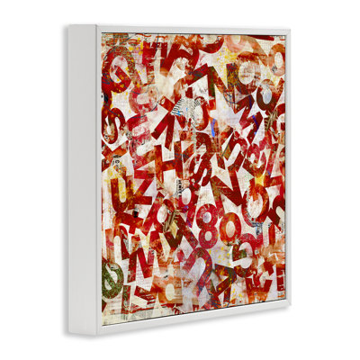 Red Typography Collage Framed Giclee Art by Laura Gibson