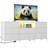 63" LED Dresser TV Stand with 8 Fabric Drawers, Entertainment Center with Built-in Outlets for TV up to 75'', Steel Frame Dresser Organizer for Bedroom, Living Room, White-385184360