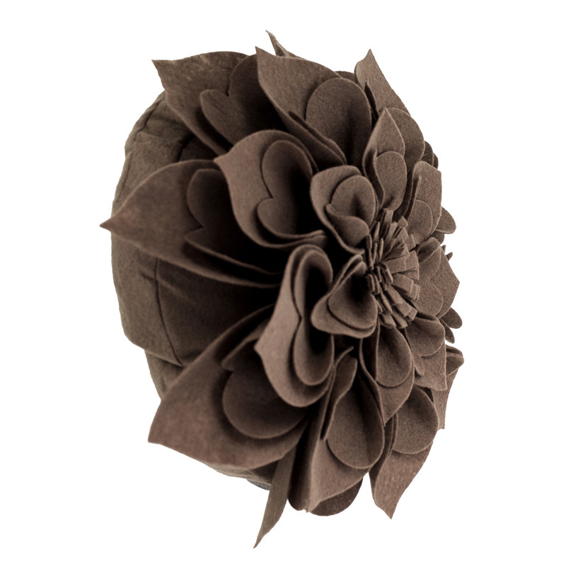 Floral Pillow Cover, 16" x 16", Chocolate