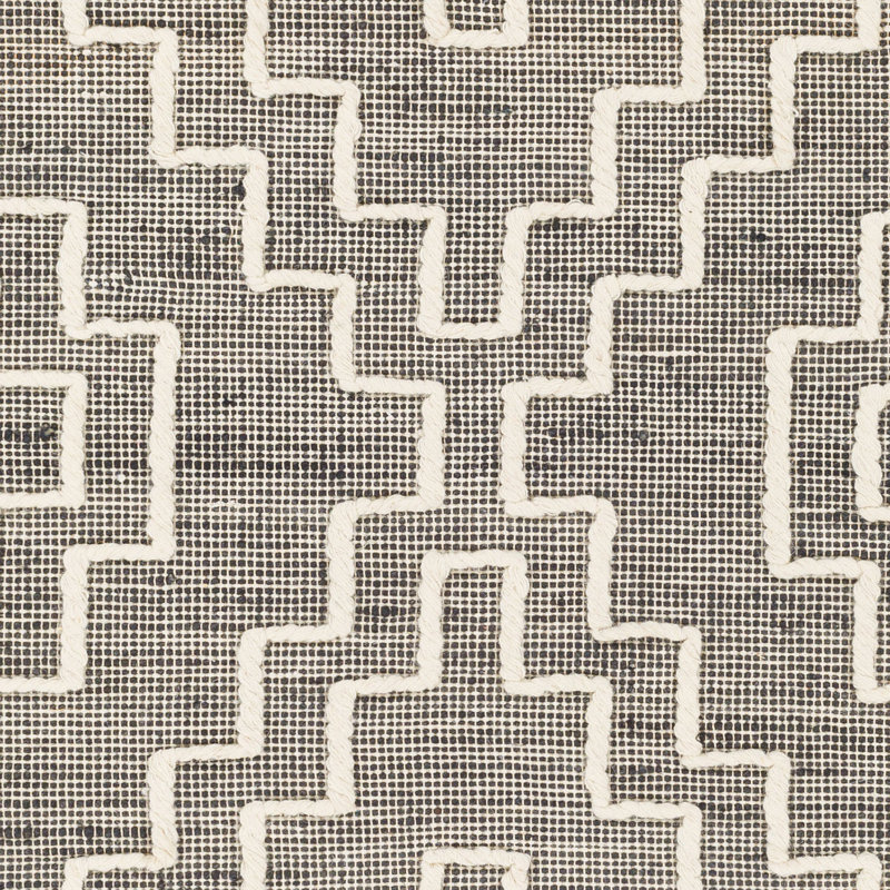 Gray and Cream Geometric Wool Flatweave Rug 8'10" x 12'
