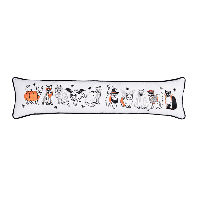 34" x 8" Halloween Cats Throw Pillow