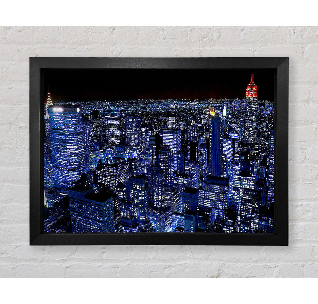 New York City Night Blues Rotes Top - Druck