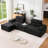 99" W Modular Compression Sofa With Ottoman & Higher Backrest-1855255979
