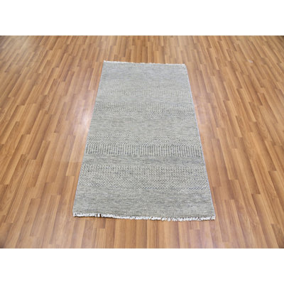 Shick One-of-a-Kind Rectangle 3'0" X 5'3" New Age Wool Area Rug Gray