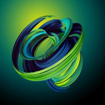 Blue Paint Swirl - Wrapped Canvas Print