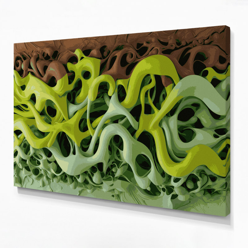 Art mural sur toile Biomorphic Abstraction 55, H 11 po x l 14 po