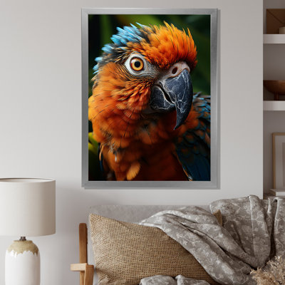 «Vibrant Parrot Portrait II», reproduction sur toile