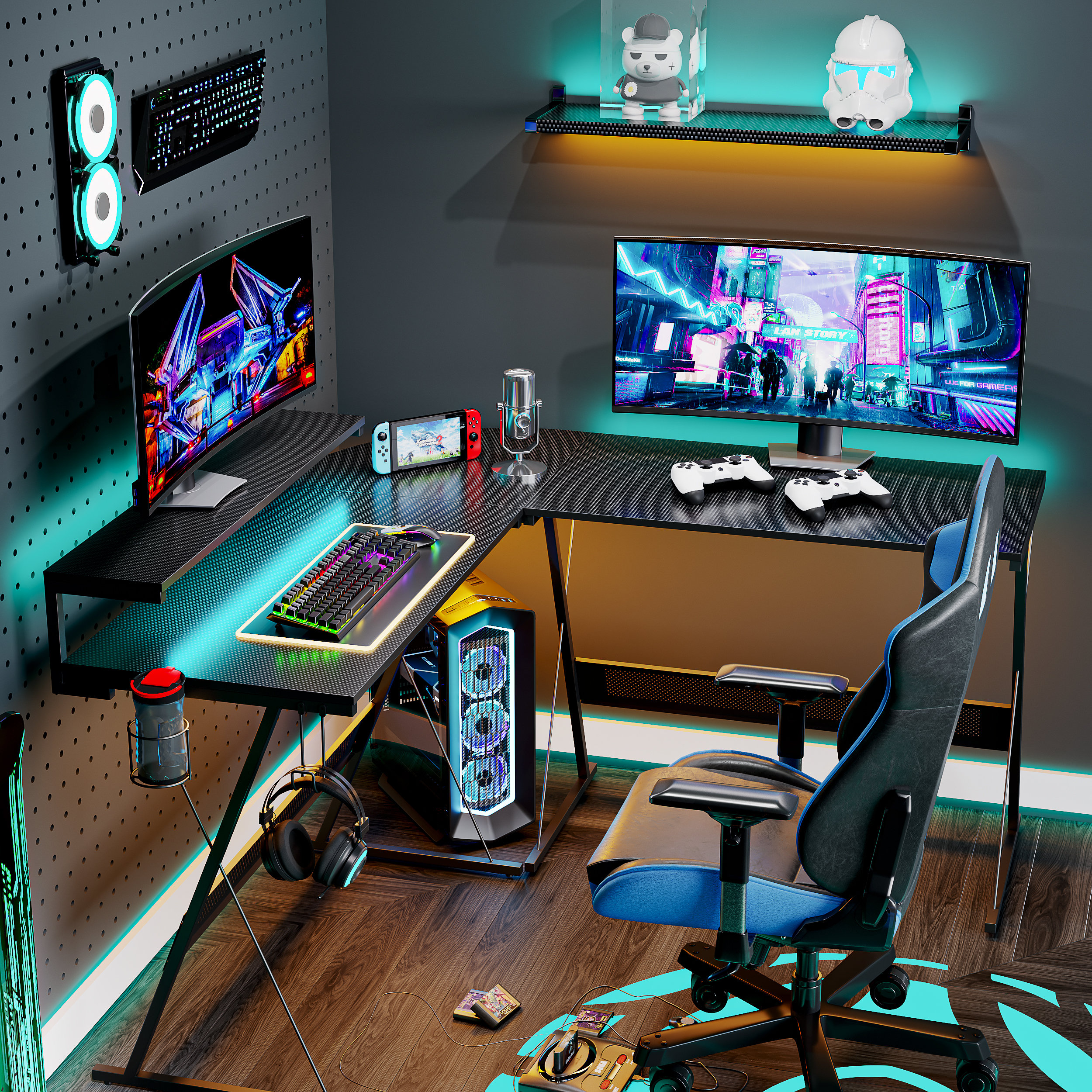 The Twillery Co.® Abeyta Reversible L-Shape Gaming Desk & Reviews | Wayfair