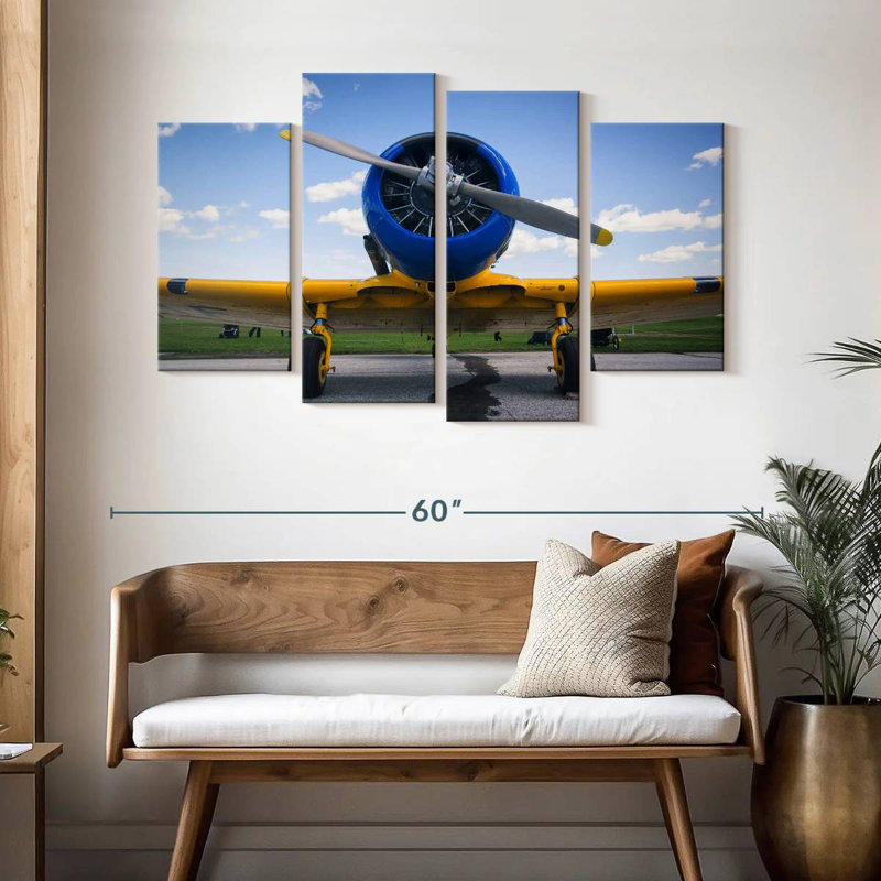 Avion coloré, H 32 po x l 52 po