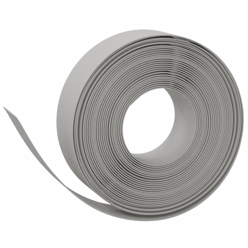 Ensemble de 2 bordures de jardin en polyéthylène noir 32,8 pi 5,9 po Vidaxl, Gris, H 2,9 pi x l 0,4 pi
