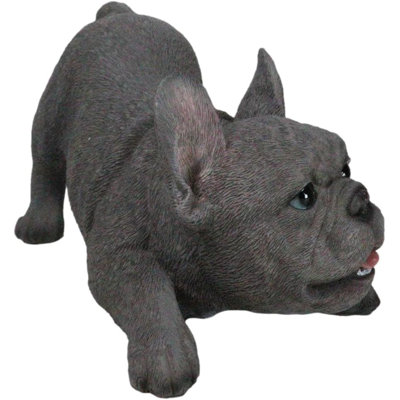 Figurine réaliste réaliste adorable chiot bouledogue français gris