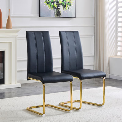 Chaise en porte-à-faux rembourrée en similicuir Modern