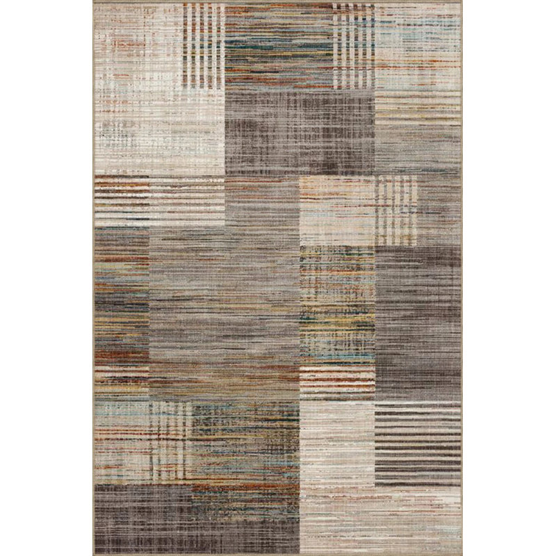 Tapis décoratif décoratif géométrique gris traditionnel, Rectangle 2 pi 4 po x 4 pi