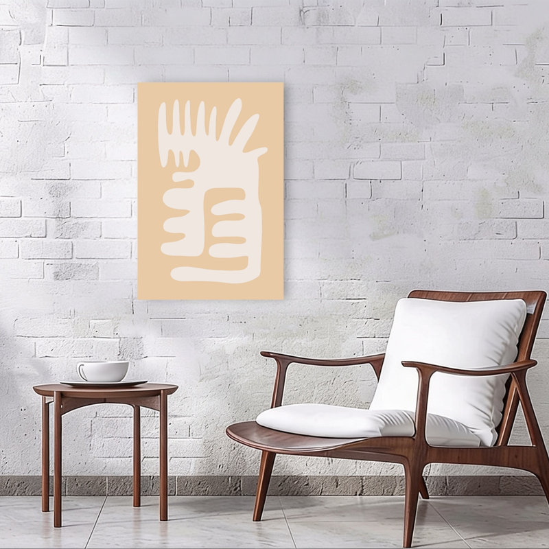 «Warm Organic Forms», impression murale minimaliste moderne abstraite, 36" H x 24" W