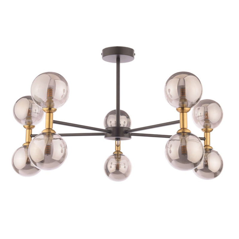 Glass Semi Flush Mount, 10 Lights, 385cm H x 660cm W x 660cm D