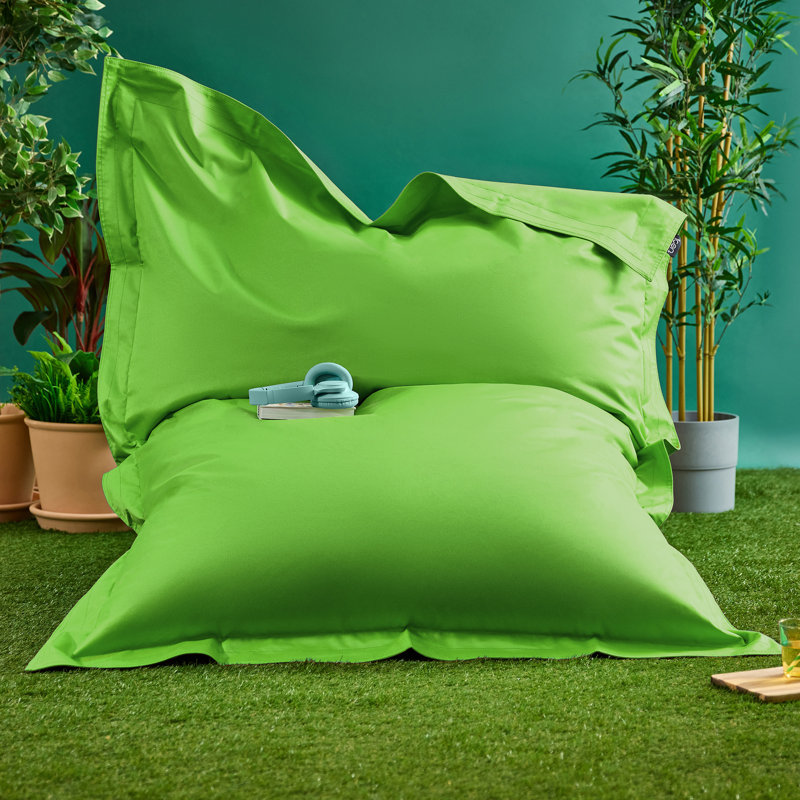 Bean Bag Bazaar Bazaar Bag Water-Resistant XL Floor Cushion Bean Bag, Lime Green