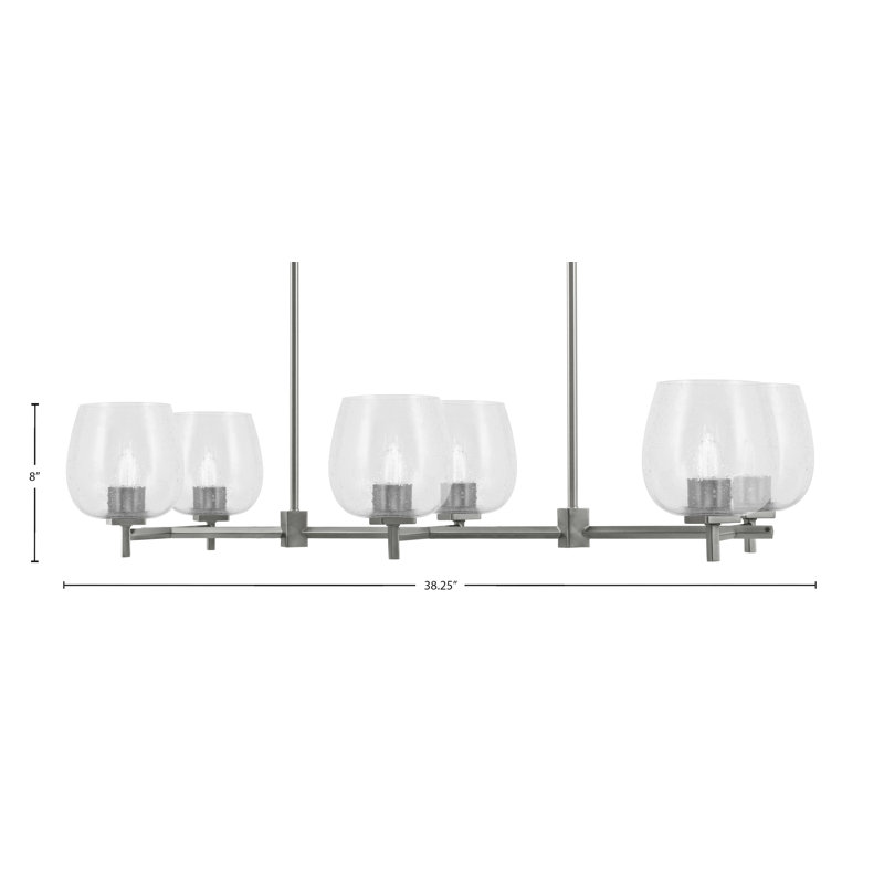 Luminaire pour îlot de cuisine 6 lumières Finola, Graphite
