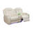 Softaura White Vegan Leather Power Reclining 3-Piece Living Room Sofa Set With LED Lights,USB&Wireless Charging, Storage Console And Cup Holders-1381868695