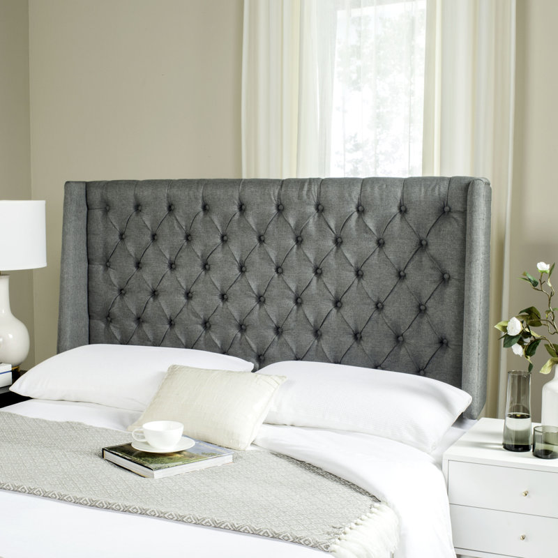 Bertlinde Upholstered Headboard, Full, Linen Gray
