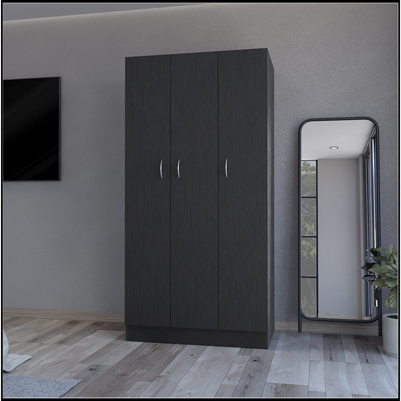 Garde-robe Erie, chambre à coucher, noir, Noir
