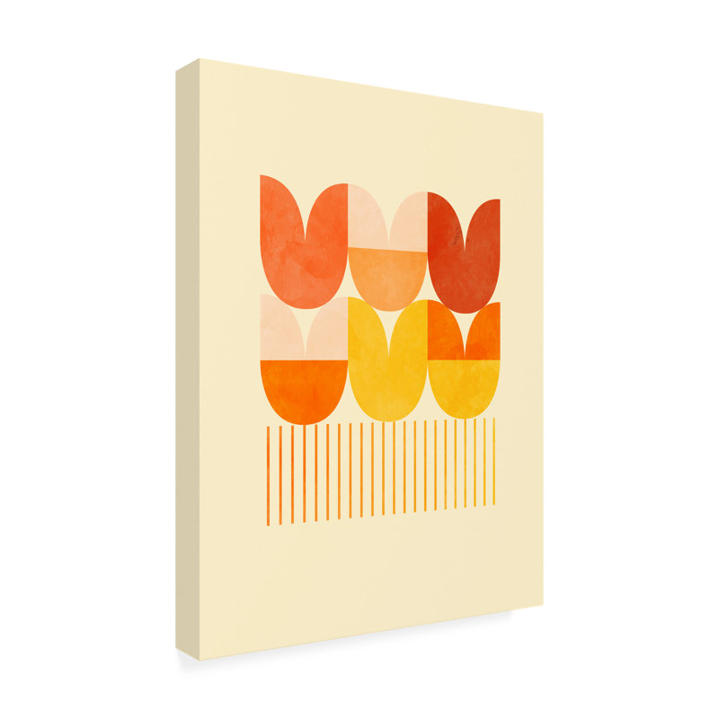 Œuvre d'art sur toile orange, Rand Runa, H 14 po x l 19 po