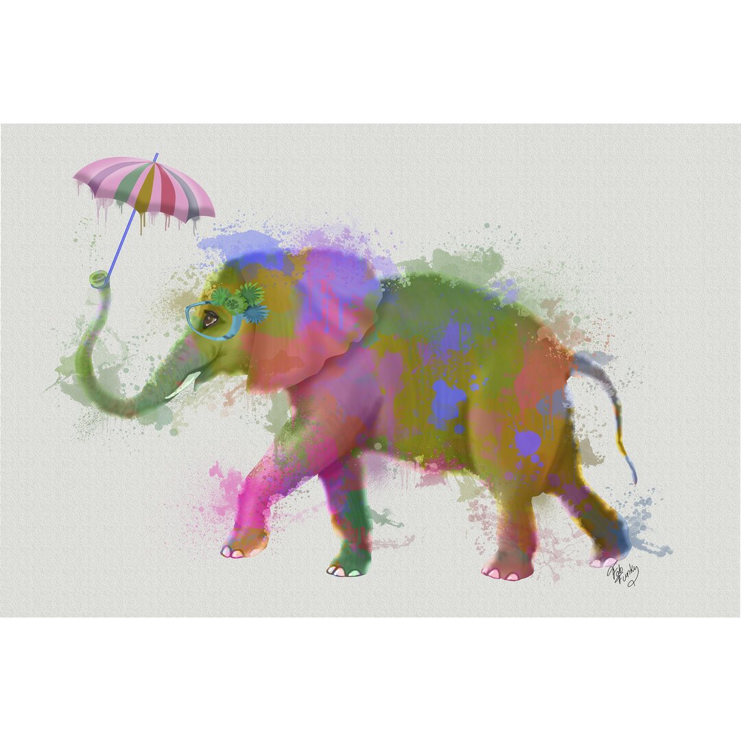 Leinwandbild Rainbow Splash Elephant von Fab Funky