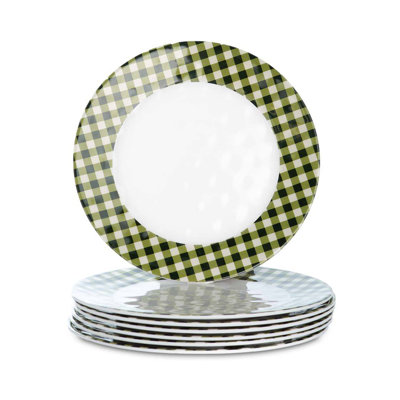 Ensemble d'assiettes en mélamine Moss Gingham