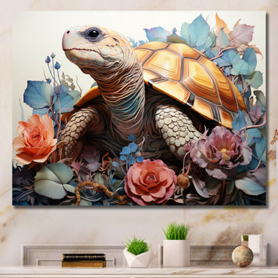«Reay Brown Blue Line Art Whimsical Animals», reproduction d'art sur toile