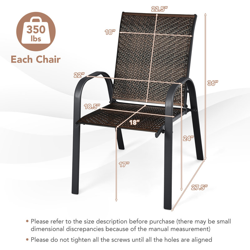 Fauteuil de patio empilable Zukowski, Noir