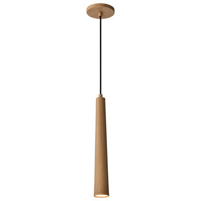 Luminaire suspendu simple en bois de frêne à 1 lumière Icare