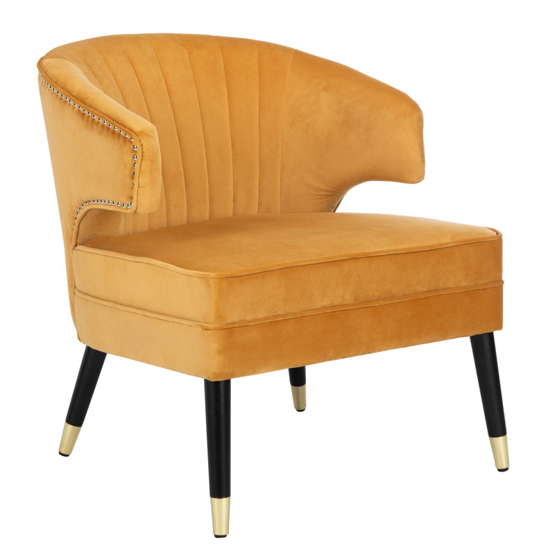 Velveteen Velvet Wingback Chair, Marigold Velvet