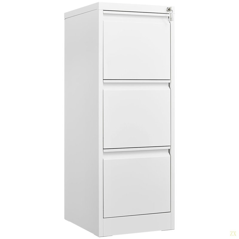 3 Drawer File Cabinet With Lock Metal Vertical File Storage Cabinet Office Home Steel Vertical File Cabinet For A4 Legal/Letter Size Narrow File Cabinet Locked,Assembly Required
