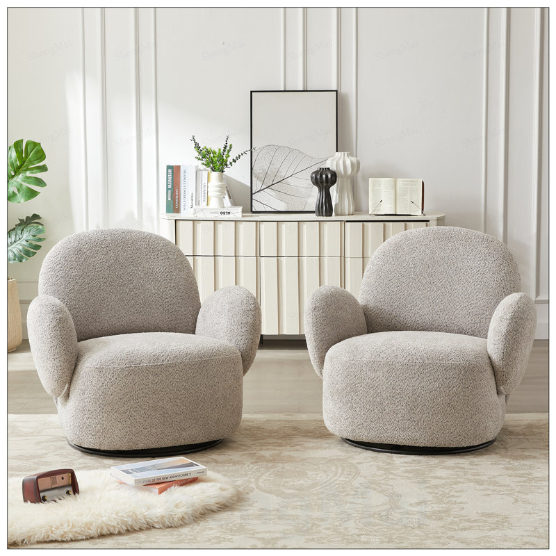 Chaise d'appoint pivotante pour le salon, confort semblable à un nuage avec tissu de haute qualité et rotation à 360 degrés