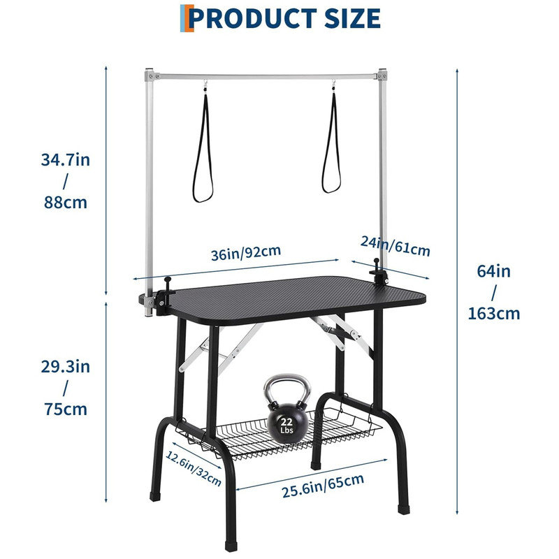 Dog Grooming Table,pet grooming table for dogs at home with 330Lb Static Weight Capacity | Includes Noose & Mesh Tray | for Small/Large Dogs At Home