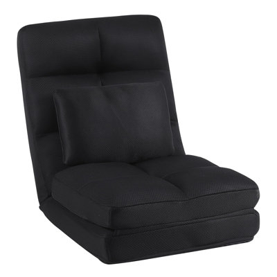 Floor Chair With Back Support For Adults Adjustable 14 Positions Video Game Chairs Foldable Floor Lounger With Pillow by Ebern Designs