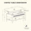 Table basse à plateau relevable avec rangement et tablette inférieure ouverte