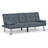 SoftHaus 65" Modern Gray Convertible Futon Sofa Bed with Fold-Down Console, USB Charging Ports and Cupholders