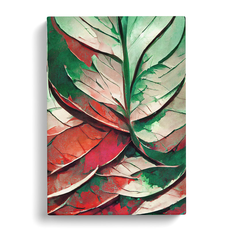 Abstract Leaf Art No.2 - Wrapped Canvas Print, 50cm H x 35cm W x 3cm D