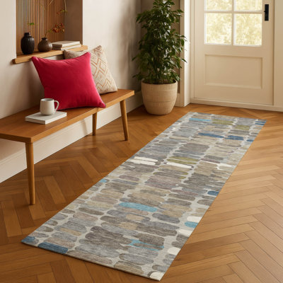Tapis abstrait lavable à la machine intérieur / extérieur ACN2349