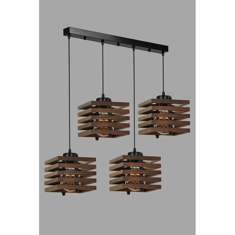Kodi 4 - Light Kitchen Island Pendant, Dark Brown