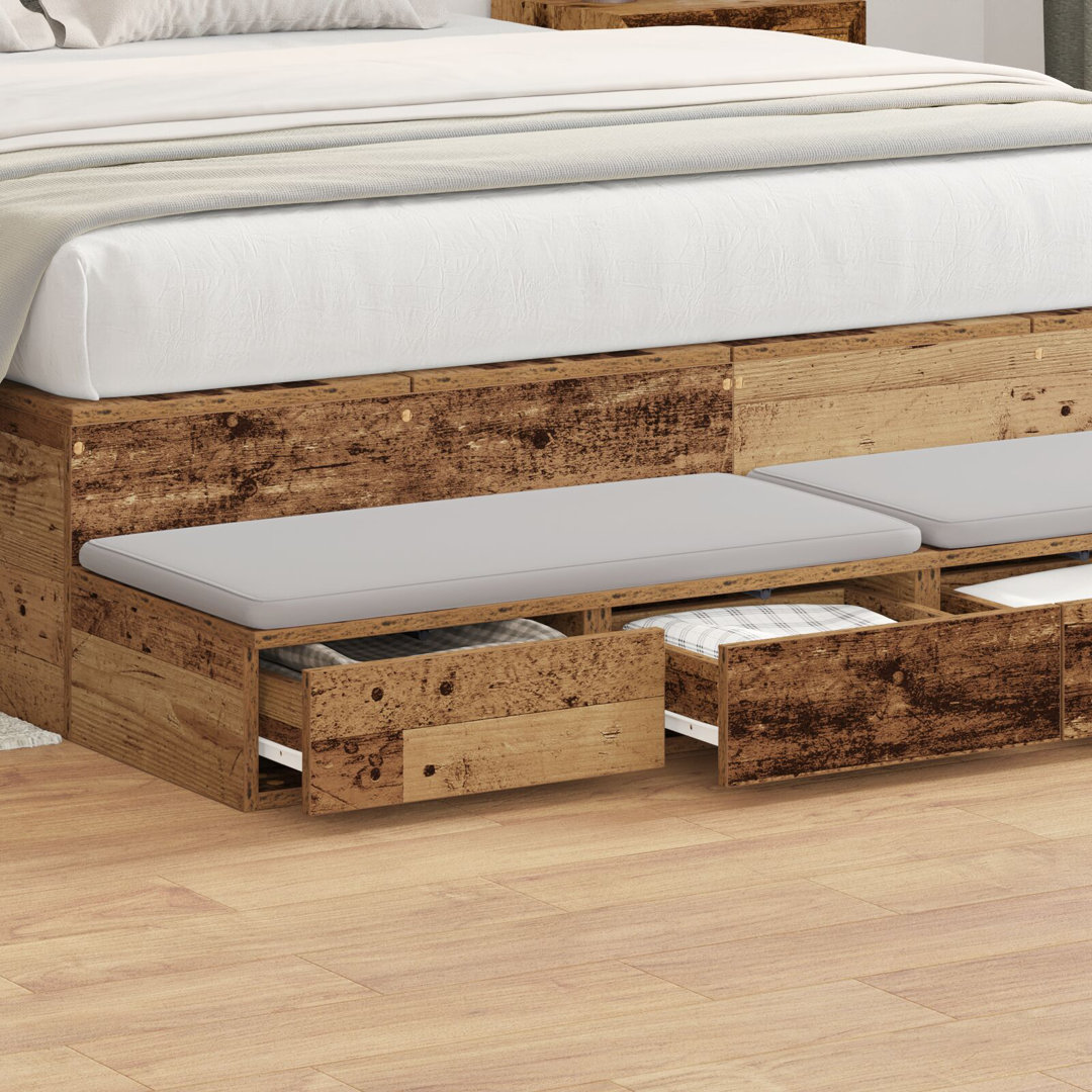Bedside Tables Artisan Oak Solid Oak Wood 135 X 36.5 X 16.5 Cm